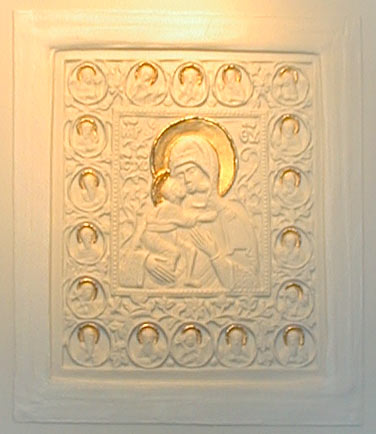 Virgin with Child, porcelain icon